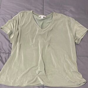Women's Green V-Neck Top